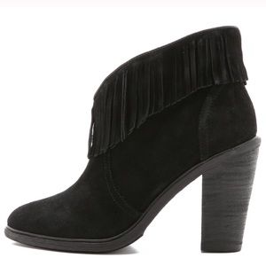 Joie “Loren” Black Suede Fringe Ankle Bootie 41/11